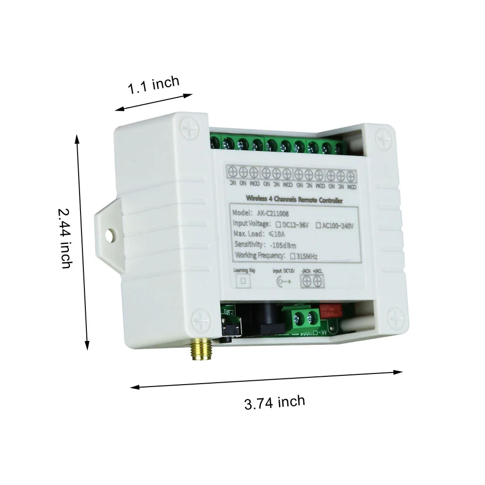 Multi-Channel Wireless Switch – 12V1000M Range - Image 3